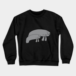 Manatee Mom with Child Crewneck Sweatshirt